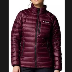 Columbia Arctic Crest Down Jacket Womens Burgundy XS‎ New With Tags